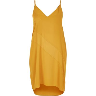 Yellow panel slip dress